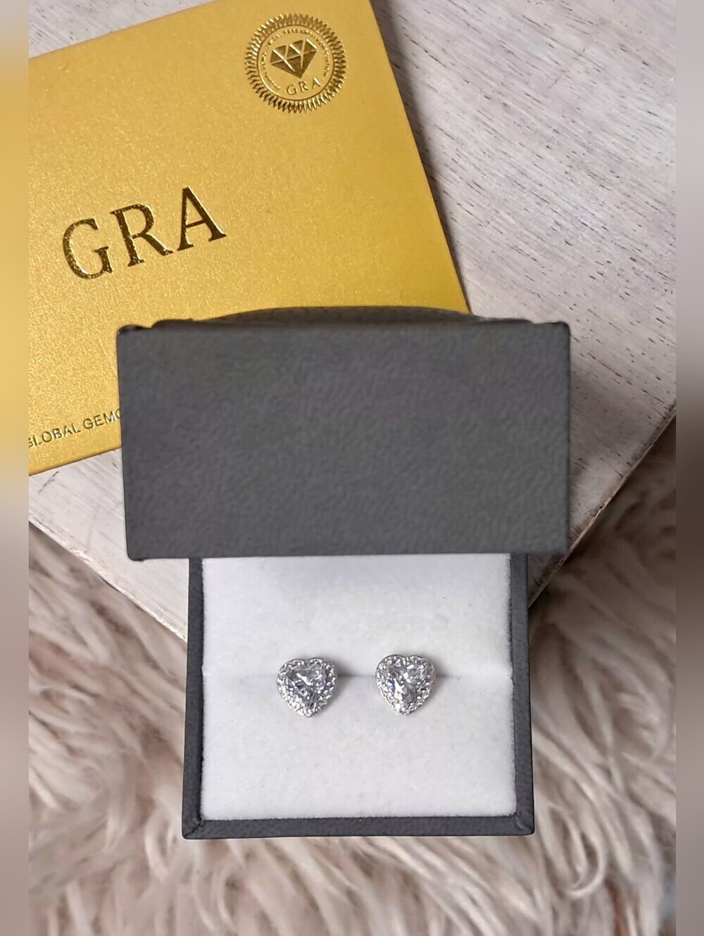 925 Sterling SilverHeart Halo Moissanite Stud Earrings 1.6ctw NWT